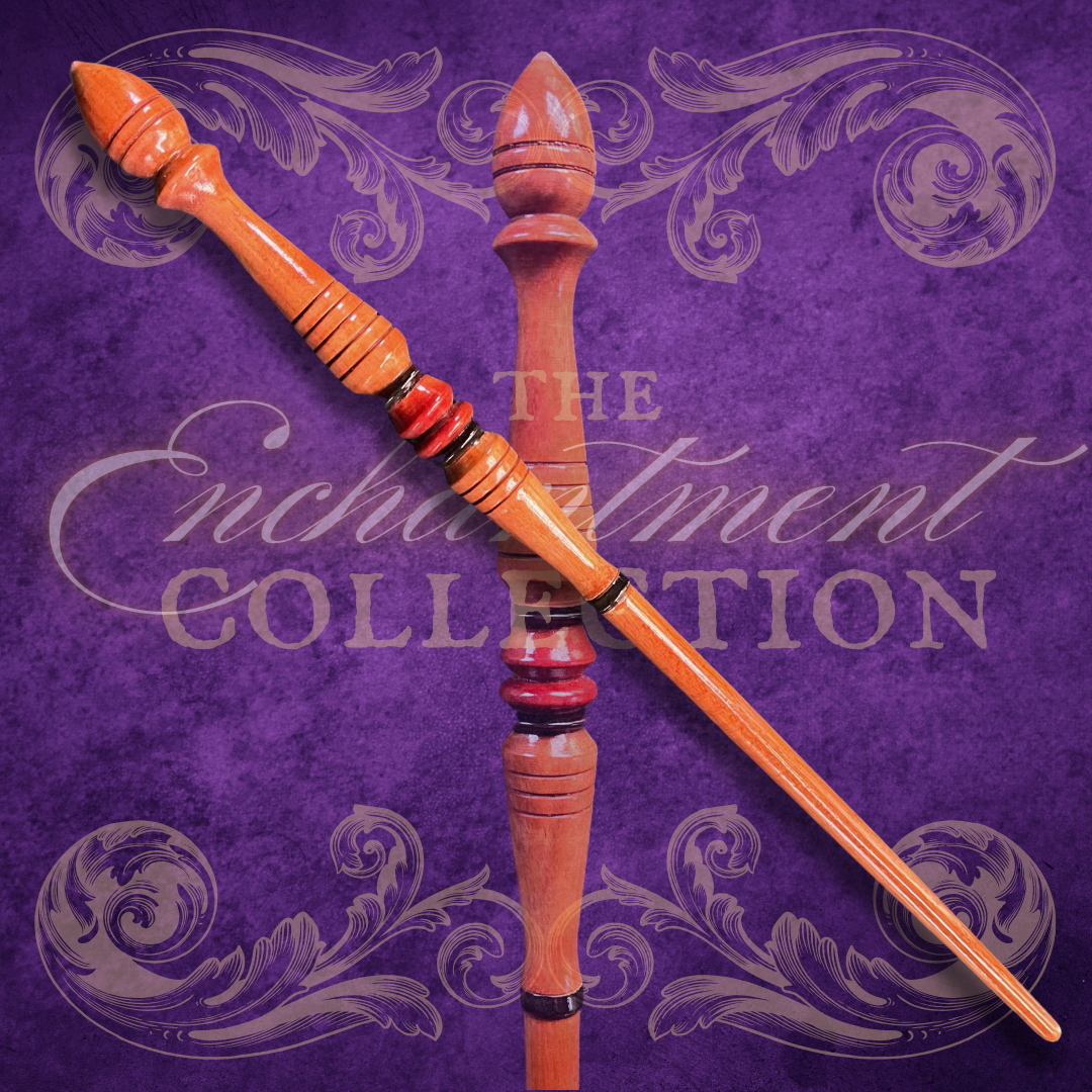 アメガ　ワンド　amega wand Mahogany Wand, Amber with Red and Black bead Accents – Wynott Wands
