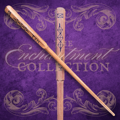 Mahogany Wand, Natural Finish with Glyphs