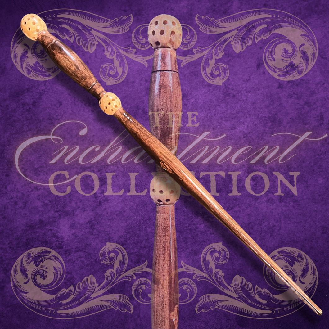 Mahogany Wand with Honeycomb Design