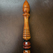 Mahogany Wand, Amber with Red and Black bead Accents