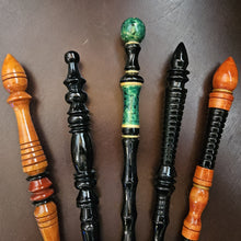 Mahogany Wand, Amber with Red and Black bead Accents