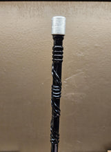 Mahogany Wand, Elegant Baton Style, Black with Silver