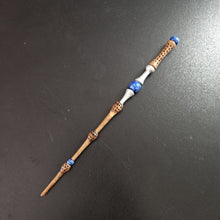 Mahogany Wand, Honeycomb, with Blue Beads