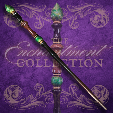 Mahogany Wand, Black and Green with Teardrop