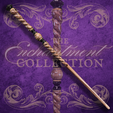 Mahogany Wand, Natural Twist with Black Accents